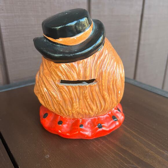 Vintage 70s Circus Clown Bank Cold Paint Ceramic Made in Taiwan Dopamine Kitsch - Picture 2 of 9